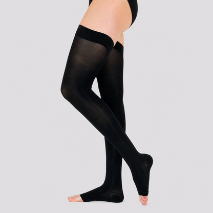 VenoKomp® Thigh High Compression Stockings with Open Toe