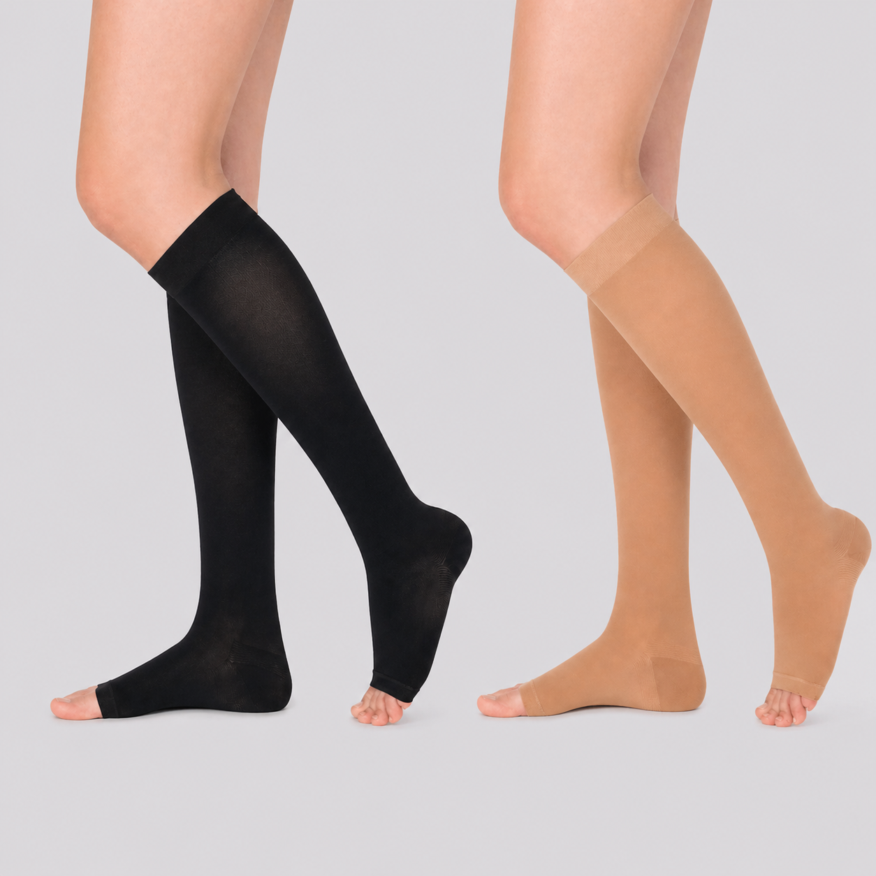 VenoKomp® Calf Compression Stockings with Open Toe