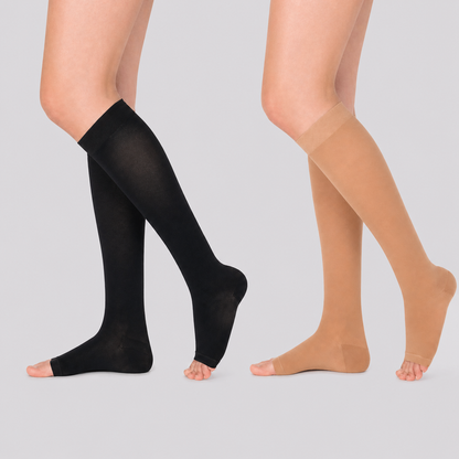 VenoKomp® Calf Compression Stockings with Open Toe