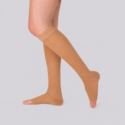 VenoKomp® Calf Compression Stockings with Open Toe