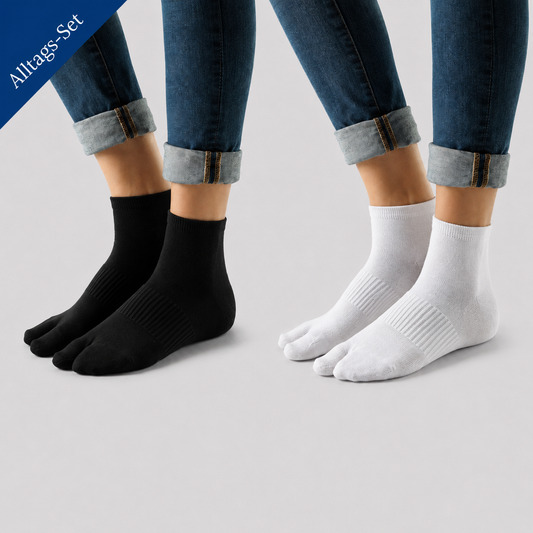 arthrolux® Hallux valgus Korrektursocken Alltags-Set Standard – Weiß & Schwarz